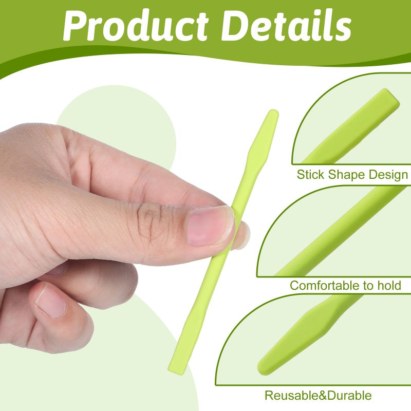 Larrel 4PCS Eyebrow Wax Sticks, Silicone Eyebrow Wax Stick, Green Waxing Spatulas, Non-Stick Waxing Spatulas, Reusable Hair Removal Sticks For Home Salon and Body Use, Hard Wax-Stick - Image 3